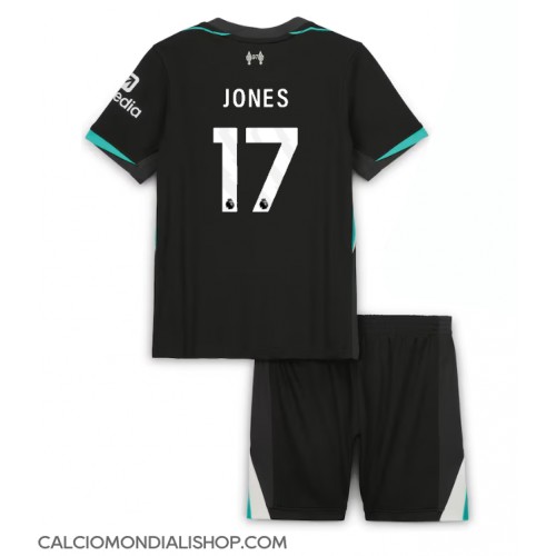 Maglie da calcio Liverpool Curtis Jones #17 Seconda Maglia Bambino 2024-25 Manica Corta (+ Pantaloni corti)